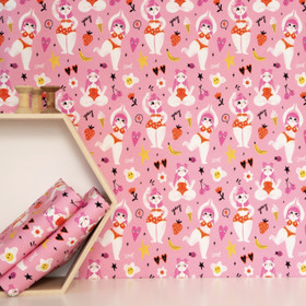 Mereen: Luomupuuvillatrikoo Hello Summer, ruusunlehti