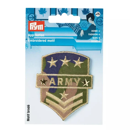 Prym: Silitettävä Army -kangasmerkki
