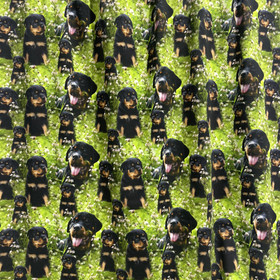 Luomupuuvillatrikoo: Rottweiler, musta - vihreä