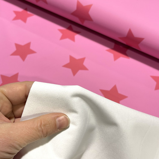 Sadetakkikangas: Tähdet, pinkki - fuksia 