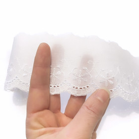 Puuvillabrodyyri 50mm / 1m, valkoinen