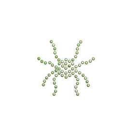 Silitettävä strassi -merkki, tummanvihreä hämähäkki