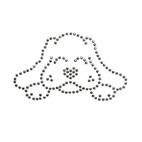 Silitettävä strassi -merkki, grafiitinharmaa koira