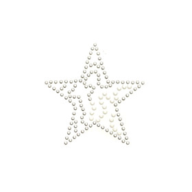 Silitettävä strassi -merkki, vaaleanharmaa - valkoinen tähti