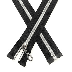 Vetoketju spiraali 6mm avo, hopeinen, 40-90cm