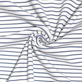 Ribbitrikoo: Raidat, valkoinen - jeans