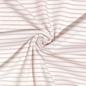 Ribbitrikoo: Raidat, valkoinen - vanha roosa