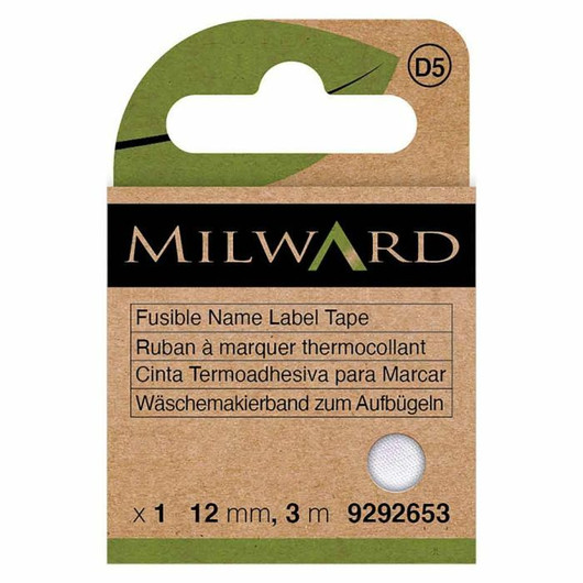 Milward: Silitettävä nimilappu 12mm, 3m