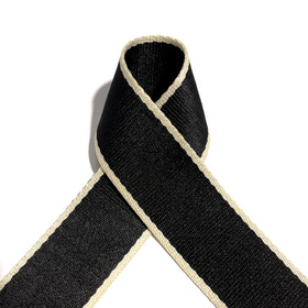 Laukkuhihna 40mm, kaksivärinen, musta - luonnonvalkoinen