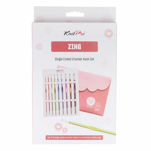 KnitPro: Zing virkkauskoukkusetti 15cm 2,0-6,0mm