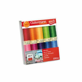 Gütermann Sew-all ompelulankasetti 10x100m, kirkkaat värit