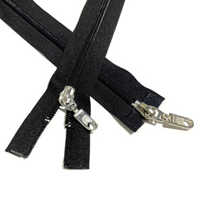 2-lukkoinen avovetoketju, spiraali 6mm 50-80cm, musta 