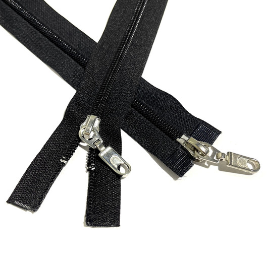 2-lukkoinen avovetoketju, spiraali 6mm 50-80cm, musta 
