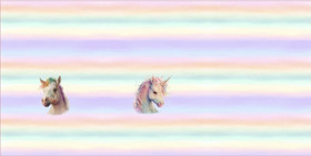 Digitrikooraportti: Unicorn pastelli, 70x150cm