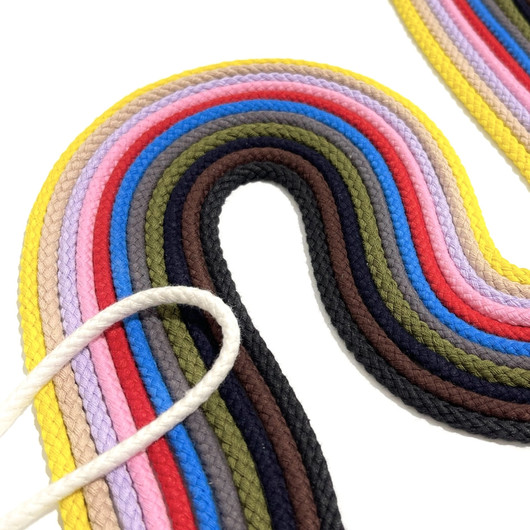 Pyöreä puuvillanyöri 5mm - 1m, useita värejä