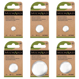 Milward: Päällystettävä nappi 11-38mm, metalli
