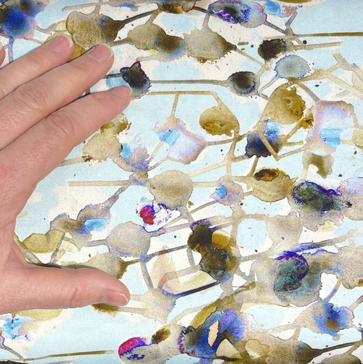 Kudottu viskoosi: Abstrakti, vaalea turkoosi - pronssi