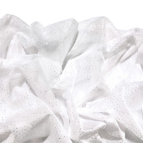 Pehmoinen glitteritylli, valkoinen - hopea