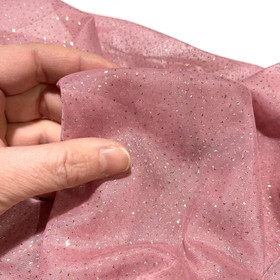 Pehmoinen glitteritylli, vanha roosa - kulta