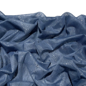 Pehmoinen glitteritylli, jeans - hopea