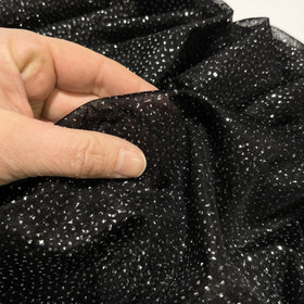 Pehmoinen glitteritylli, musta - hopea