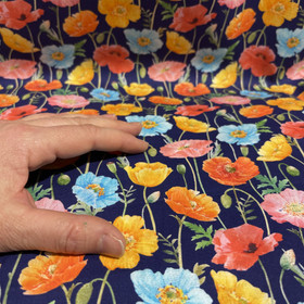 Puuvilla: Unikot, tummansininen - monivärinen