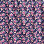 Puuvilla: Ruusut, tummansininen - pinkki