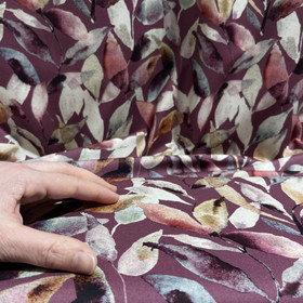 Puuvillapopliini: Lehdet, mauve - lila - ruskea