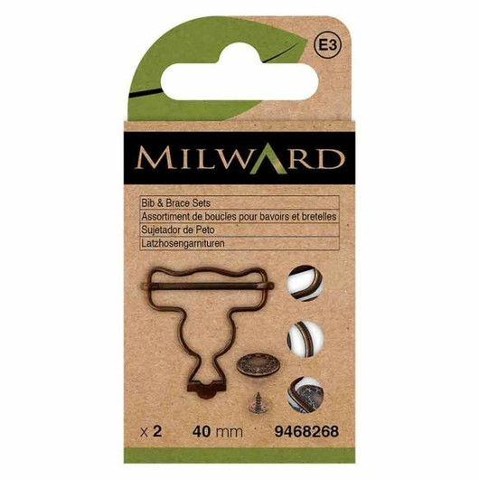Milward: Lappuhaalarin solki 40mm + napit, pronssi