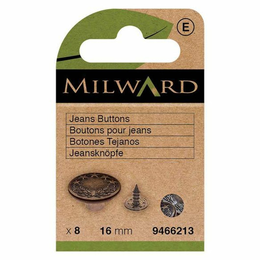 Milward: Farkkunappi 16mm 8kpl, pronssi