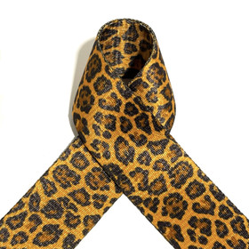 Laukkuhihna 40mm, leopardi, ruskea - musta