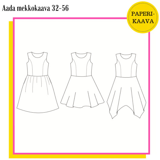 Unelmallinen, kaavapaketti: Aada mekkokaava 32-56