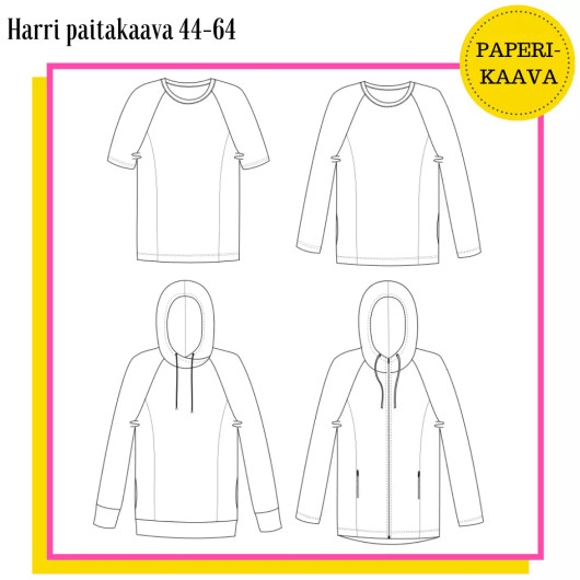 Unelmallinen, kaavapaketti: Harri paitakaava 44-64