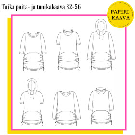Unelmallinen, kaavapaketti: Taika paita- ja tunikakaava 32-56