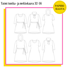Unelmallinen, kaavapaketti: Taimi tunika ja mekkokaava 32-56