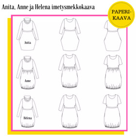 Unelmallinen, kaavapaketti: Imetysmekkokaavat Anita, Anne ja Helena 32-56