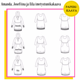 Unelmallinen, kaavapaketti: Imetysmekkokaavat Amanda, Josefiina ja Eila 32-56