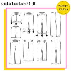 Unelmallinen, kaavapaketti: Annukka housukaava 32-56