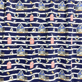 Digitrikoo: Beach, raidallinen - tummansininen - valkoinen