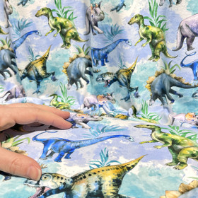 Digitrikoo: Piirretyt dinosaurukset, vaaleansininen - turkoosi