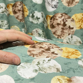 Viskoositrikoo: Abstraktit kuviot, vanha vihreä - keltainen