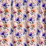 Kudottu viskoosi: Siniset ja oranssit kukat, puuteri - sininen - oranssi 