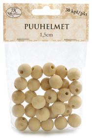 Puuhelmi 1,5cm, 30kpl