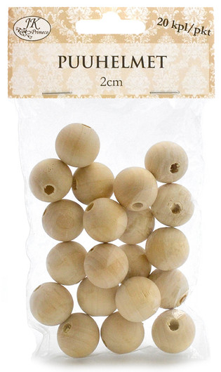 Puuhelmi 2cm, 20kpl