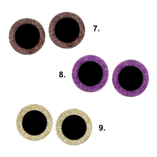 Glitteri turvasilmä 18mm, useita eri värejä