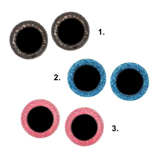 Glitteri turvasilmä 18mm, useita eri värejä