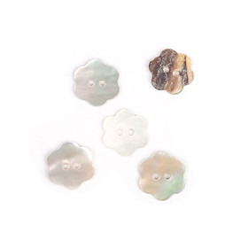 Drops: Nappi kukka 15mm, natural / valkoinen