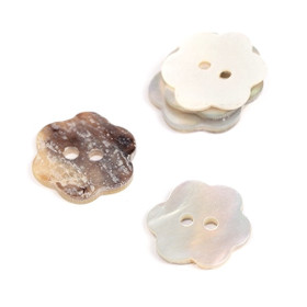 Drops: Nappi kukka 15mm, natural / valkoinen