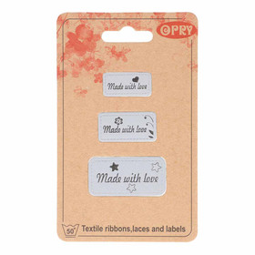 Opry: Made with love - merkki 3kpl, vaaleanharmaa