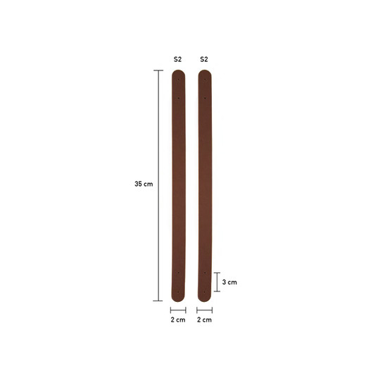 Katia: Laukun kahva keinonahka 2kpl, 35cm, tummanruskea